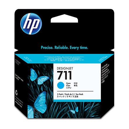 HP 711 3-pack Cyan Ink Cartridges 3x29ml (CZ134A)