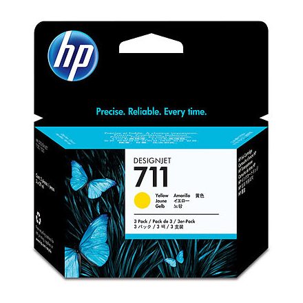 HP 711 3-pack Yellow Ink Cartridges 3x29ml (CZ136A)