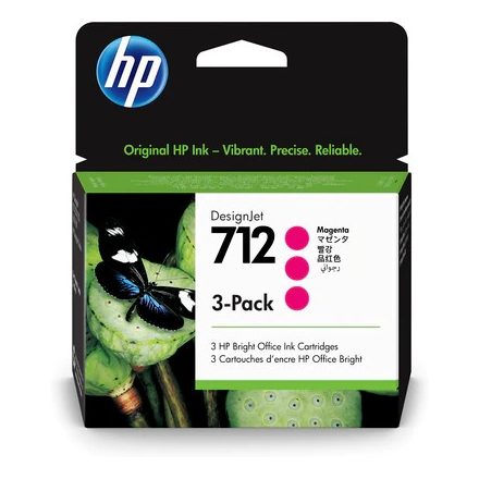 HP 712 3-pack Magenta Ink Cartridges 3x29ml (3ED78A)