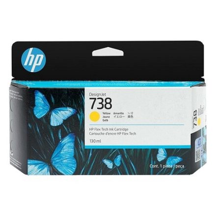 HP 738 Yellow Designjet Ink Cartridge 130ml (498N7A)