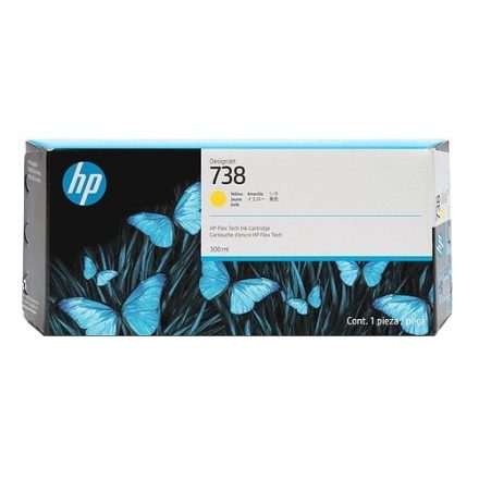 HP 738 Yellow Designjet Ink Cartridge 300ml (676M8A)