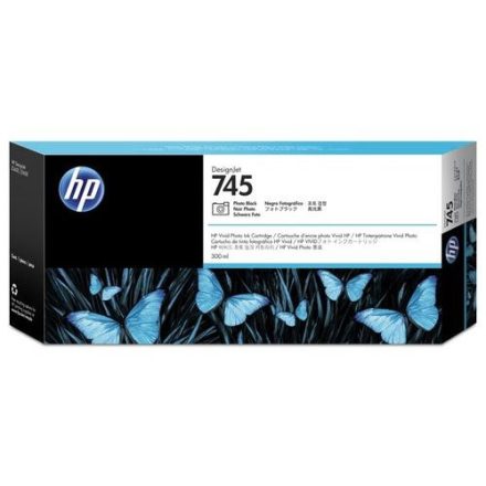 HP 745 Photo Black DesignJet Ink Cartridge 300ml (F9K04A)