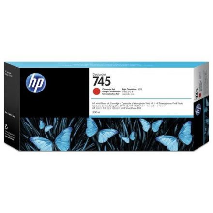 HP 745 Chromatic Red DesignJet Ink Cartridge 300ml (F9K06A)