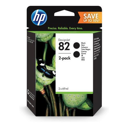 HP 82 2-pack 69-ml Black DesignJet Ink Cartridges (P2V34A)